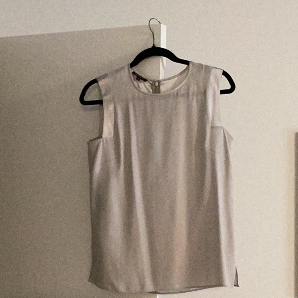 Lafayette 148 New York Gray Asymmetrical Tank Top